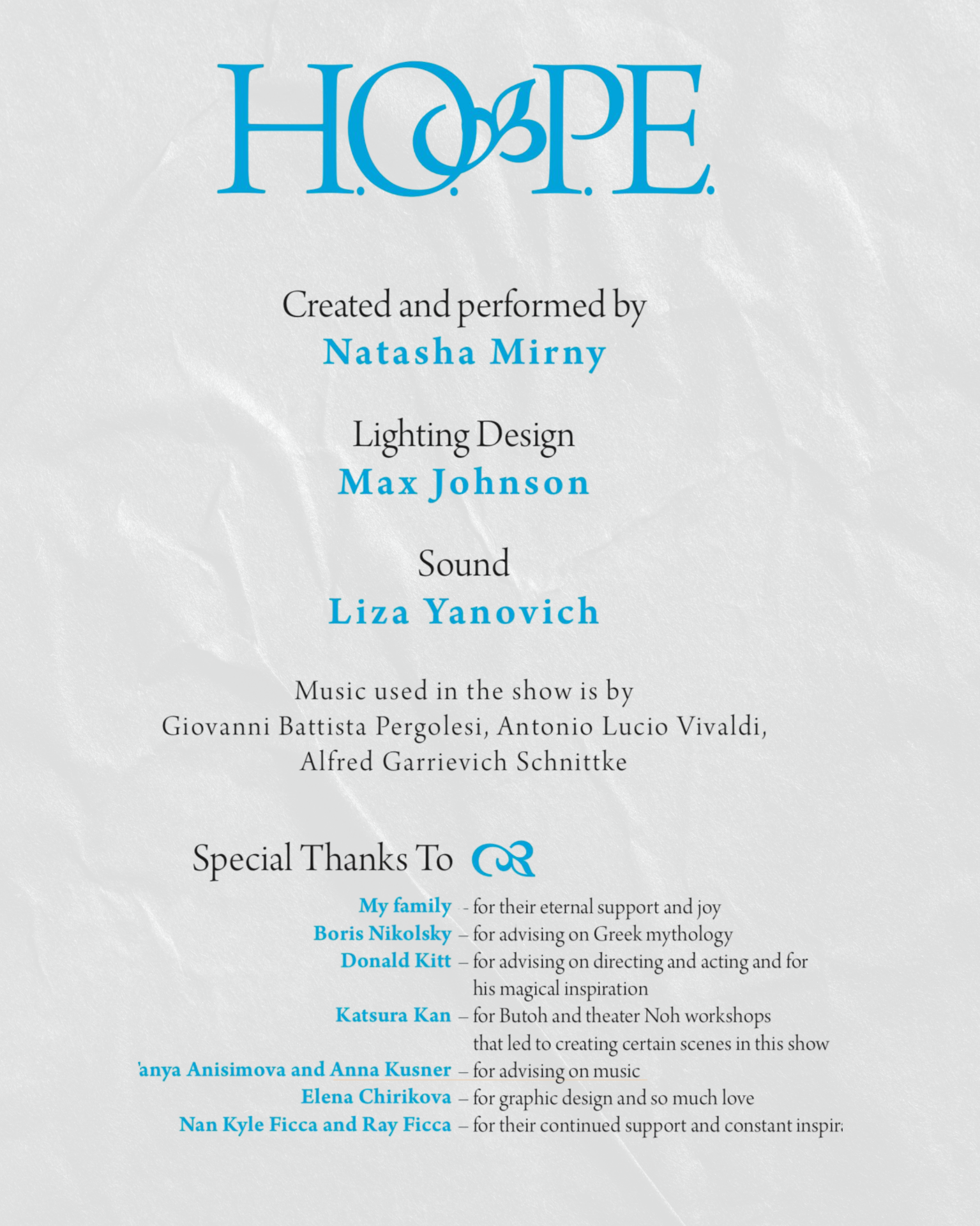 H.O.P.E. Credits